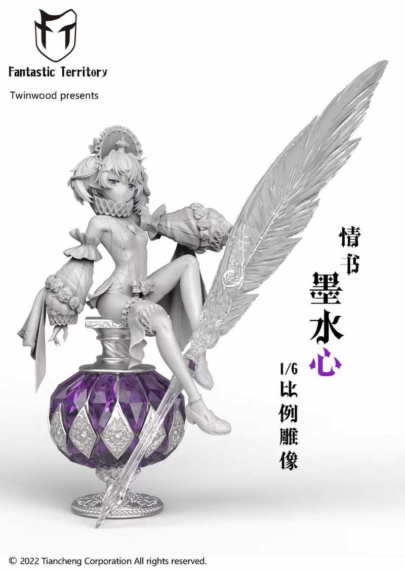 神奇领域工作室 x 画师 twinwood 授权,  新品雕像预告：情书系列首款 —— 情书 · 墨水心-死宅屋